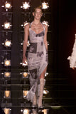 Dior newspaper print runway gown, FW 2000