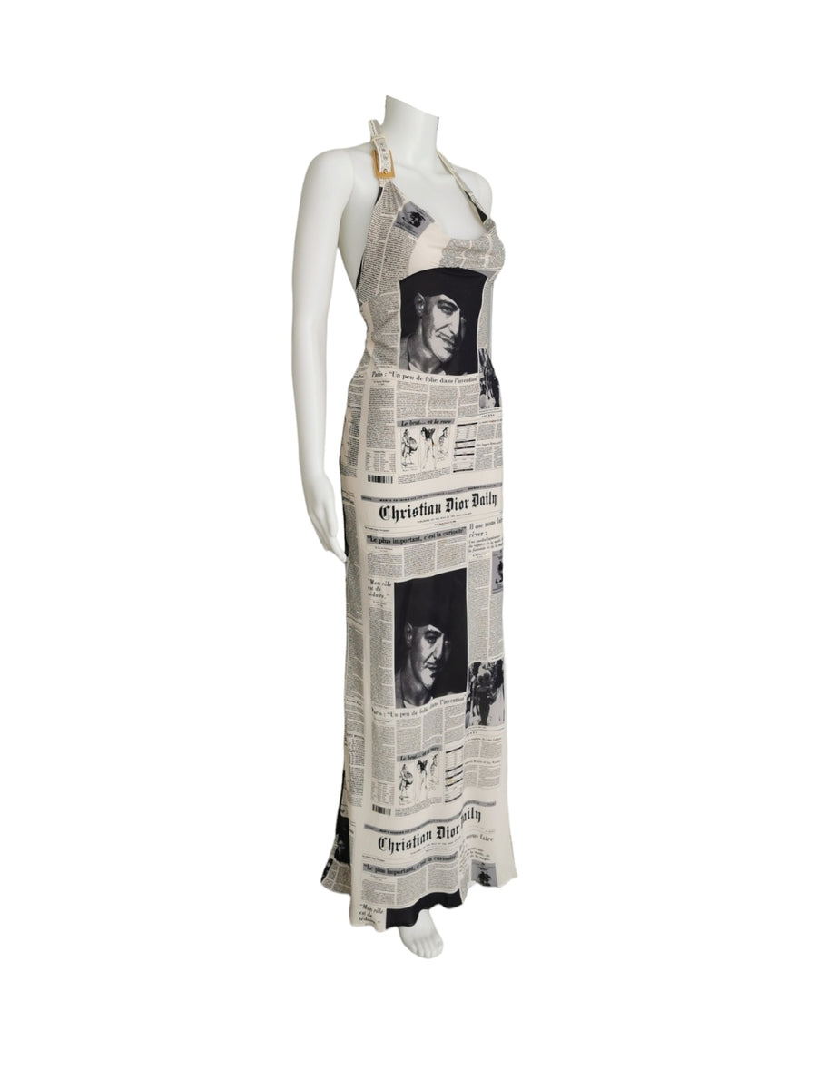 Dior newspaper print runway gown, FW 2000 – My Runway Archive Dior newspaper print runway gown, FW 2000 – My Runway Archive