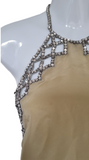 Chloé silk rhinestone cut out top, SS 2000
