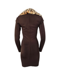 Alaia leopard print fur trim dress, FW 1990