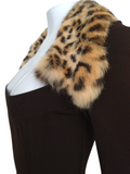 Alaia leopard print fur trim dress, FW 1990
