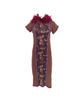 Voyage feather cheongsam dress, late 90s