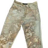 Roberto Cavalli Renaissance print jeans, Fall 1994