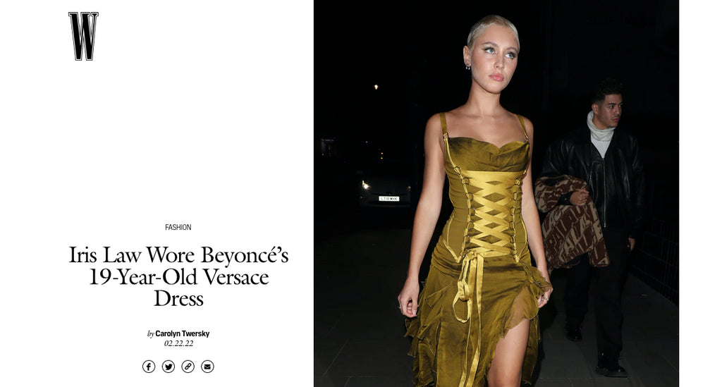 Iris Law pays homage to Beyonce in iconic Versace dress from My Runway Archive