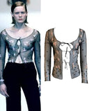 Blumarine embellished roses top, SS 1999
