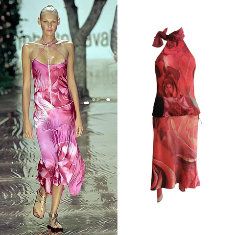 Treasures of NYC - Roberto Cavalli Pink Floral Corset Dress