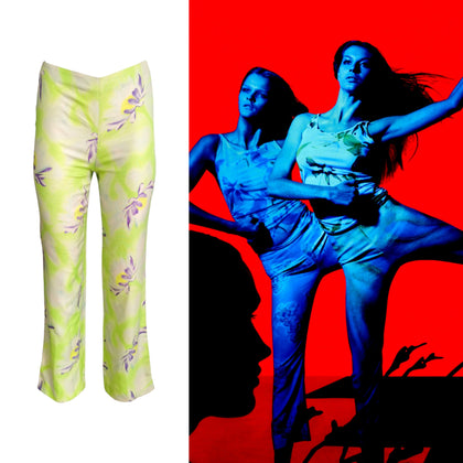 Versace silk floral pants, SS 1999