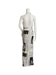 Dior newspaper print runway gown, FW 2000