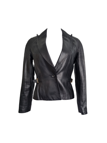 Dior leather admit it blazer, FW 2002