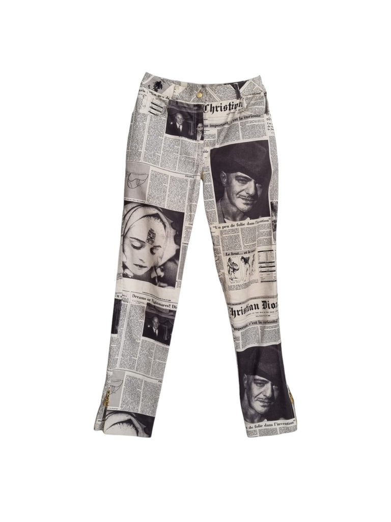 Dior newspaper print jeans, FW 2000 – My Runway Archive