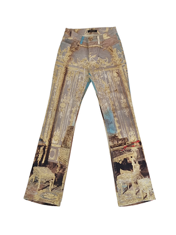 Roberto cavalli saloon print jeans, SS 2003