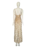 Gold escada embellished gown, c 2000