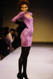 Alaia leopard print fur trim dress, FW 1990