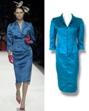 Blumarine blue runway suit, FW 2000