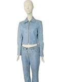 Dior blue ostrich embossed set, FW 2000