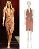 Versace runway logo belted dress, Spring 2005