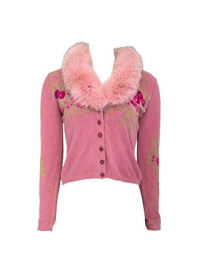 Blumarine fur cardigan,