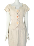 Lolita Lempicka shell button suit, 90s