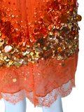 Dolce Gabbana orange sequin dress, c 2004