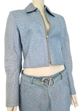 Dior blue ostrich embossed set, FW 2000