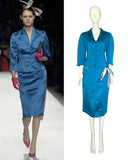 Blumarine blue runway suit, FW 2000