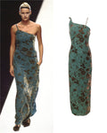 Emporio Armani teal runway gown, FW 1998