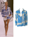 Celine blue runway tie dye shirt, SS 2000