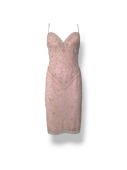 Escada pink beaded dress