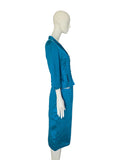 Blumarine blue runway suit, FW 2000
