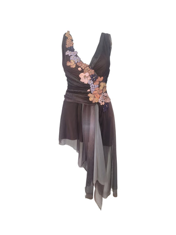 Ema Savahl floral applique dress, early 2000s