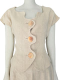Lolita Lempicka shell button suit, 90s