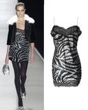 Celine zebra sequin runway dress, FW 2003