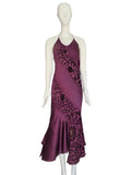 Roberto Cavalli burgandy brocade dress, FW 2004