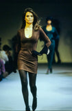 Alaia leopard print fur trim dress, FW 1990