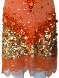 Dolce Gabbana orange sequin dress, c 2004