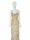 Gold escada embellished gown, c 2000