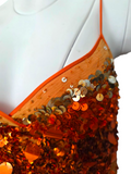 Dolce Gabbana orange sequin dress, c 2004