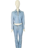 Dior blue ostrich embossed set, FW 2000