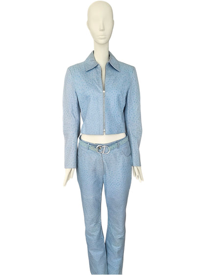 Dior blue ostrich embossed set, FW 2000