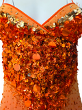 Dolce Gabbana orange sequin dress, c 2004