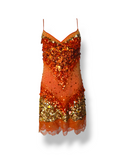 Dolce Gabbana orange sequin dress, c 2004