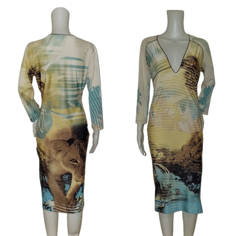 Roberto Cavalli Lion print dress, S/S 2002
