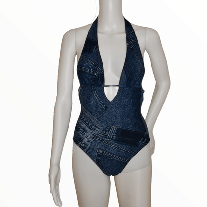 Dior trompe l'oeil Jean print swimsuit, Spring 2000 - My Runway Archive