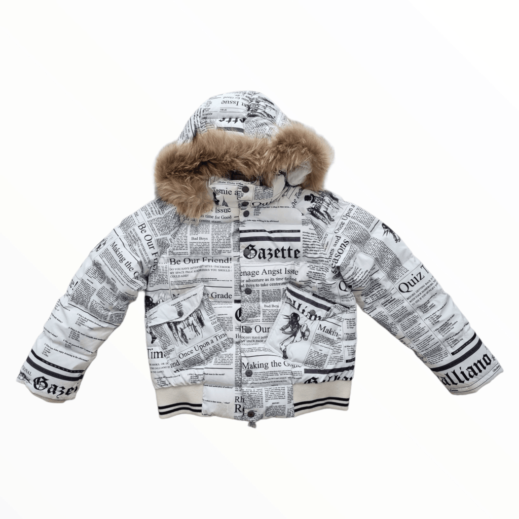 John Galliano Gazette Newspaper Puffer Jacket