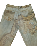 Roberto Cavalli Renaissance print jeans, Fall 1994