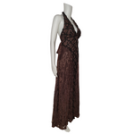Christian Lactoix brown lace gown