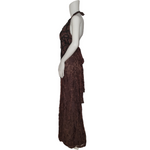 Christian Lactoix brown lace gown