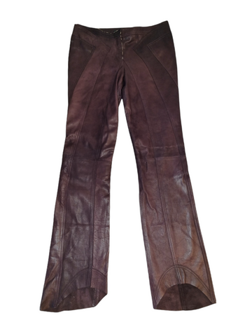 Roberto Cavalli brown leather pants